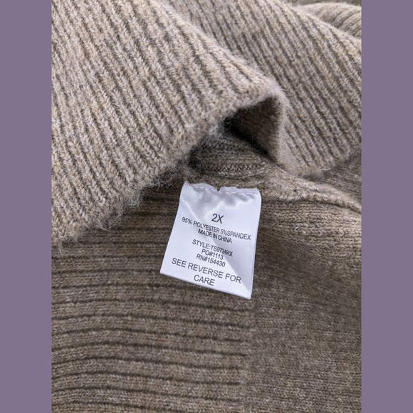 Theo & Spence Women's Open Front Cardigan with Pockets In Latte Khaki Brown - Picture 5 of 5